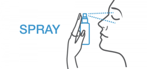 Step 2 in proper eye hygiene is to spray your eyes with the Bruder Hygienic Eyelid Solution to help alleviate dry eye